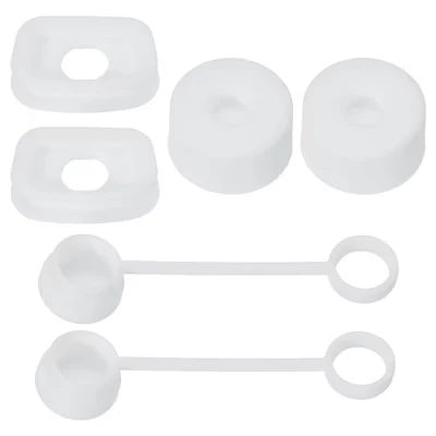 Reusable Dust-proof Silicone Spill Stopper for Straw Cup 6 Pcs white