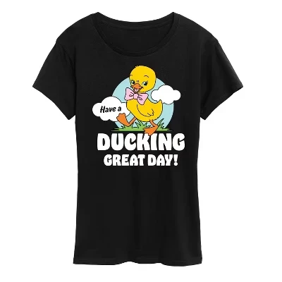 Женская футболка Instant Message Ducking Great Day, черная