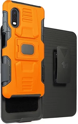 Прочный чехол-кобура с зажимом для ремня для телефона Samsung Galaxy XCover Pro (SM-G715, 2020) оранжевый