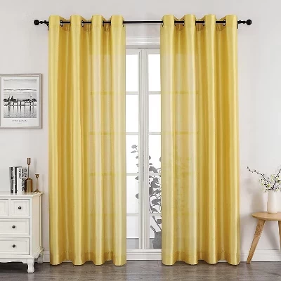 Шторы Kate Aurora Home Living, 2 шт., на люверсах, желтые