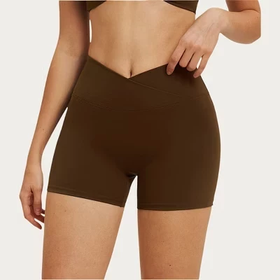 Женские шорты Anna-Kaci Active с высокой талией, коричневые