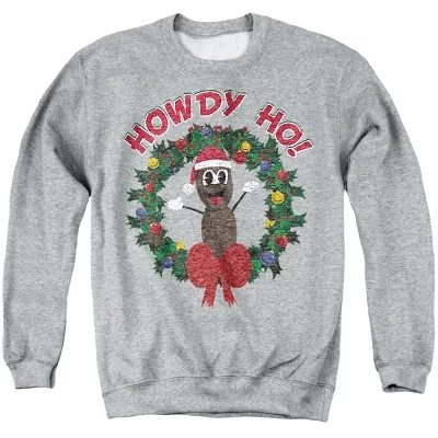 Мужская толстовка Mr. Hankey Howdy Ho с рождественским венком и круглым вырезом athletic heather