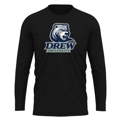 Мужской спортивный лонгслив NCAA с логотипом Drew University, черный