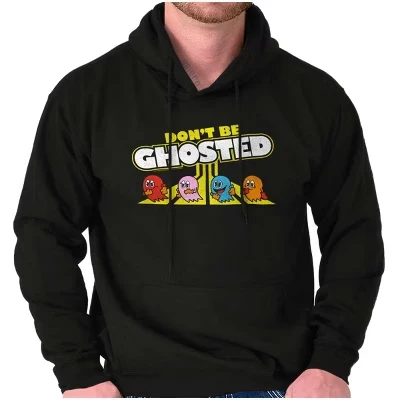 PACMAN Don't Be Ghosted Шутка про свидания Толстовка с капюшоном Женская мужская лицензионная черная
