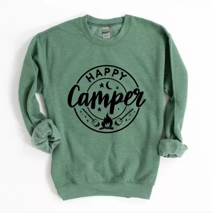 Толстовка Happy Camper Marshmallows цвета вереска зеленого цвета