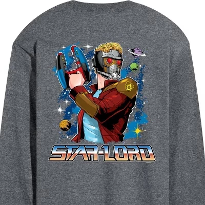 Men's - Guardians Of The Galaxy - Starlord Long Sleeve Graphic T-Shirt heather charcoal