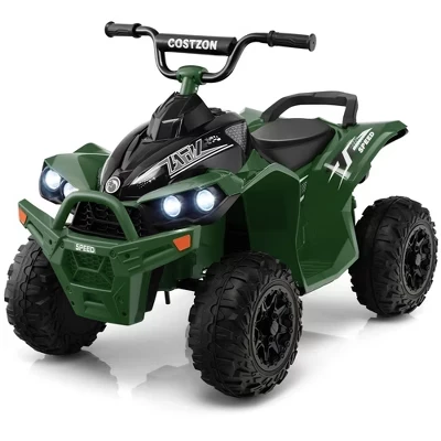 Детский электроквадроцикл Costway 12V с MP3 и светом, зеленый