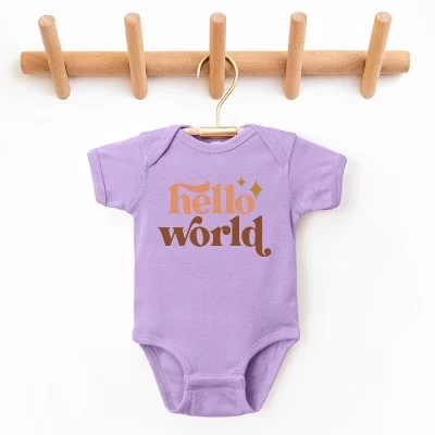 Детское боди с коротким рукавом в стиле Бохо Hello World