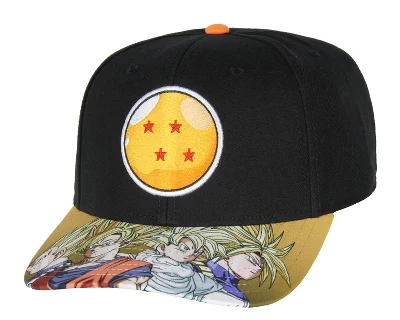 Мужская бейсболка Dragon Ball Z с вышивкой 4-звездного шара, черная
