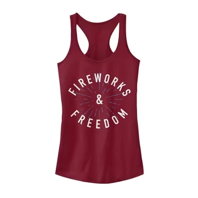 Женская майка для юниорок Lost Gods Fourth of July Fireworks & Freedom Racerback алого цвета