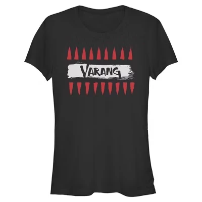 Женская футболка Juniors Womens : Fire and Ash Varang Name Art черного цвета