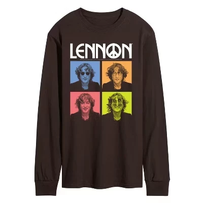 Мужской лонгслив John Lennon Lennon Block, темно-коричневый