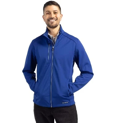 Мужская куртка Evoke Eco Softshell из переработанного материала на молнии синего цвета