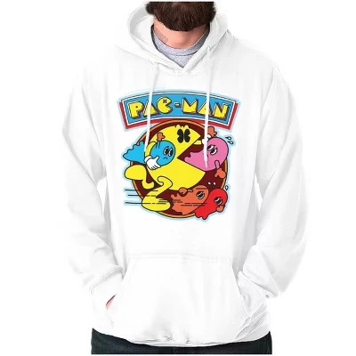 Аркадная игра PACMAN Ghost Chomp Hoodie Толстовка с капюшоном Женская мужская Лицензионная белая