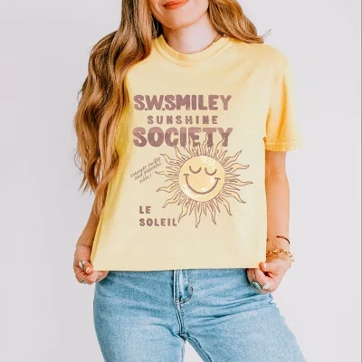 Женская футболка Simply Sage, Smiley Sunshine, сливочная