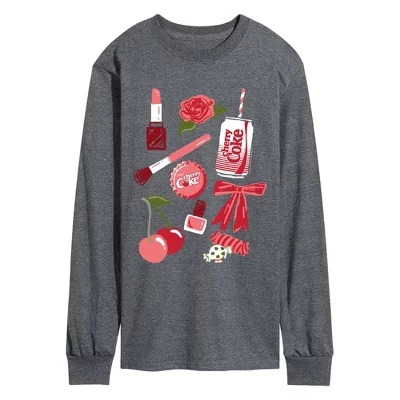 Мужской лонгслив Coca-Cola Cherry Coke, угольно-серый