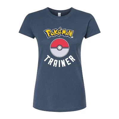 Женская футболка с рисунком Pokémon - Pokémon Trainer цвета индиго