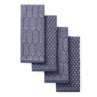 Кухонные полотенца Martha Stewart Honeycomb, 4 шт., голубые