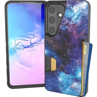 Стильный чехол-портмоне Galaxy S24 - Wallet Slayer Vol 1 - Чехол-держатель для карт Slim Grip с разнесенной крышкой