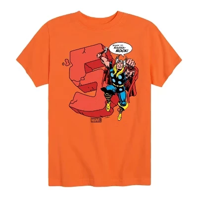 Thor Birthday Five Short Sleeve Graphic T-Shirt orange