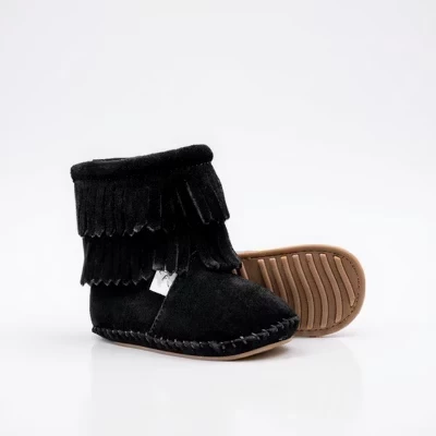 Детские ботинки Little Love Bug Cozy Boot кожаные с молнией, черные