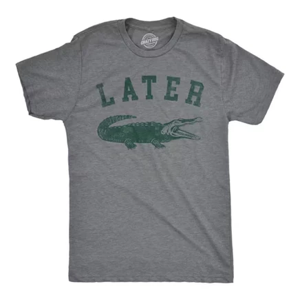 Мужская футболка Crazy Dog T-Shirts Later Alligator, тёмно‑серый меланж