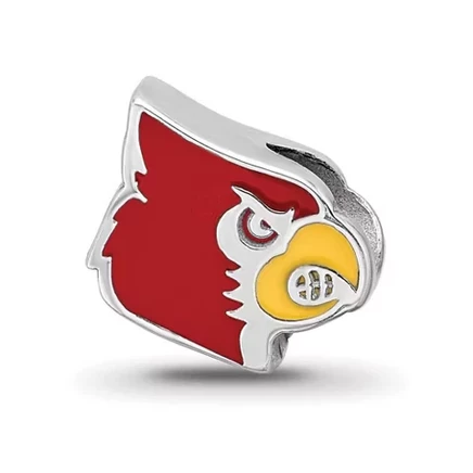 Черный Бант Ювелирные изделия из стерлингового серебра Louisville Cardinals NCAA Кардинал Талисман из бисера Шарм