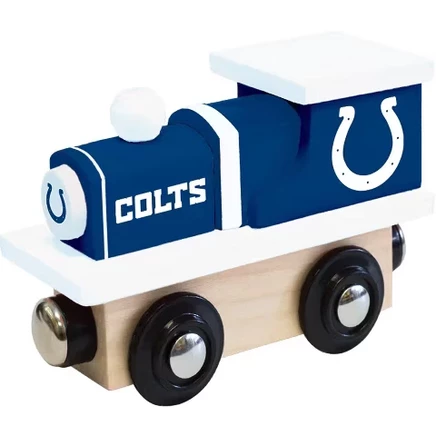 Официально лицензированный паровозик деревянного игрушечного поезда NFL Indianapolis Colts