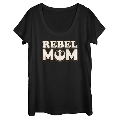 Женская футболка Rebel Mom черного цвета