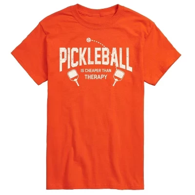 Мужская футболка с коротким рукавом и рисунком Pickleball дешевле, чем Therapy, оранжевая