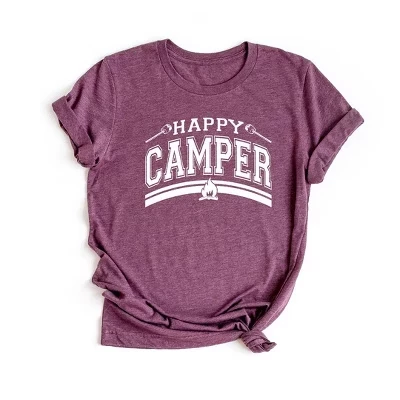 Женская футболка Simply Sage Market HappyCamperFire сливовая