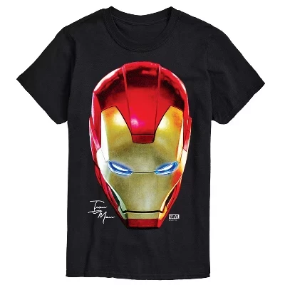Men's -  - Iron Man Portrait Oversized Short Sleeve Graphic T-Shirt black