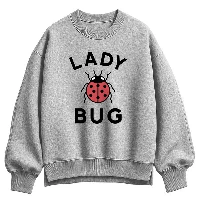 Женский свитшот Instant Message Lady Bug, серый меланж