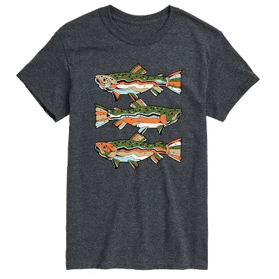 Мужская футболка с коротким рукавом Northern Trout и графическим рисунком heather charcoal