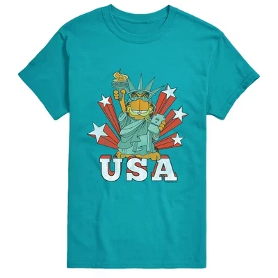 Мужская футболка Garfield USA Statue, синяя