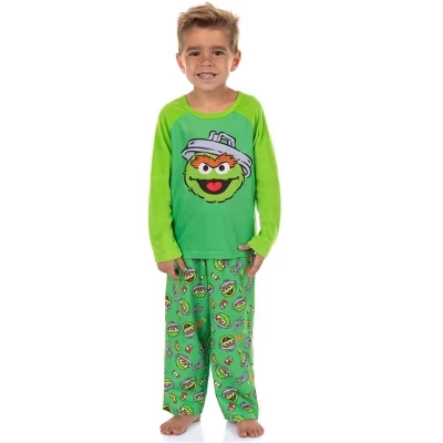 Пижама для мальчиков Intimo Sesame Street Оскар, зеленая