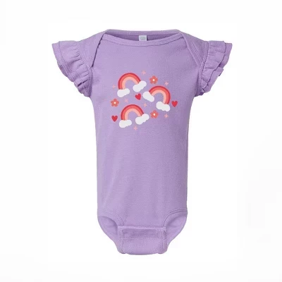 Боди с развевающимися рукавами Valentine Rainbow Baby