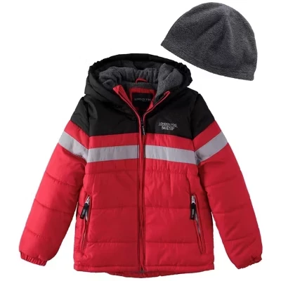 Мальчиковый пуховик London Fog Active Puffer, красно-черный