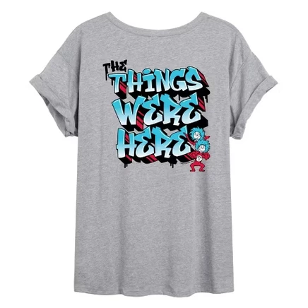 Женская футболка Dr. Seuss «Things Were Here», серая