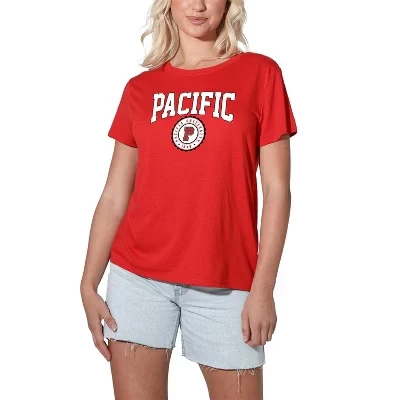 Women's Pacific University Collegiate Seal Loose T-Shirt red