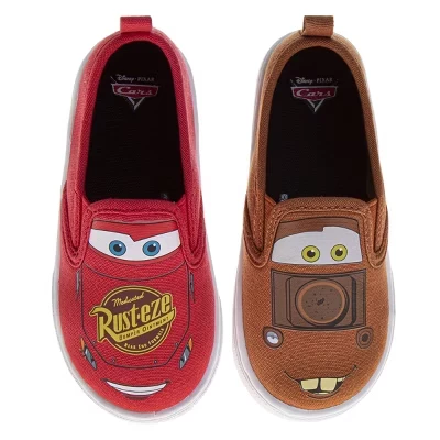 Слипоны Josmo Boy's Lightning McQueen Cars - парусиновые кроссовки с низким берцем для мальчиков (размеры: 5-10 лет) коричневого цвета