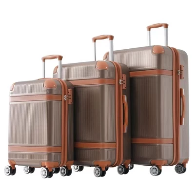 Комплекты для багажа из 3 предметов, Дорожный чемодан с замком TSA и 8 вращающимися колесиками, Дорожный набор для багажа на колесиках (20
