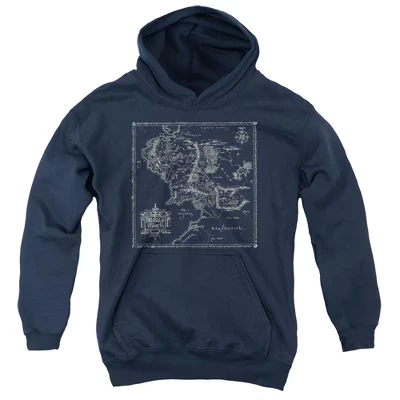 Толстовка для мальчиков The Lord of the Rings Map Of Me с капюшоном, синяя