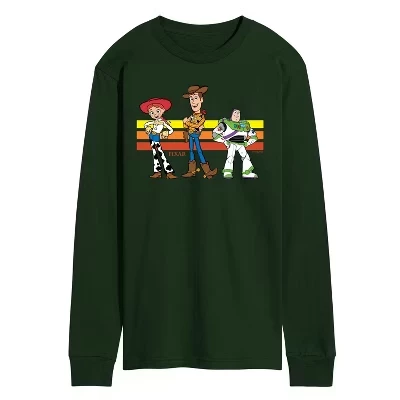 Мужской лонгслив Toy Story «Базз, Вуди и Джесси», зеленый