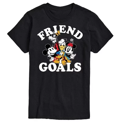 Мужская футболка Friend Goals с коротким рукавом и графическим рисунком, черная