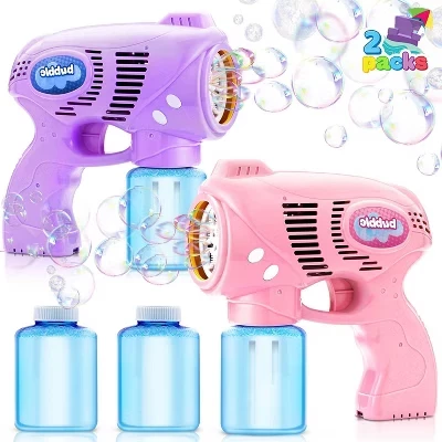 2ШТ Пузырьковый бластер-автомат Bubble Gun с заправочным раствором для детей 1-8 лет, малышей, Пасхальная летняя уличная игрушка, сувениры для вечеринок, подарок на день рождения