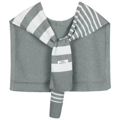 Women's Stripes Sweater Shawl Wraps Knitted Knotted Multicolor Fashion Casual Scarf for Travel Office 1 Pc gray