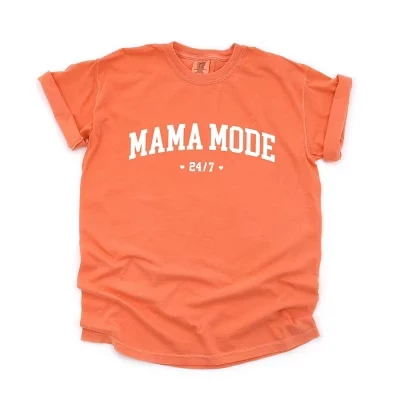 Футболка Mama Mode 24/7, окрашенная в цвет одежды ярко-лососевого цвета