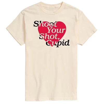 Мужская футболка с коротким рукавом Shoot Your Shot с изображением Купидона кремового цвета