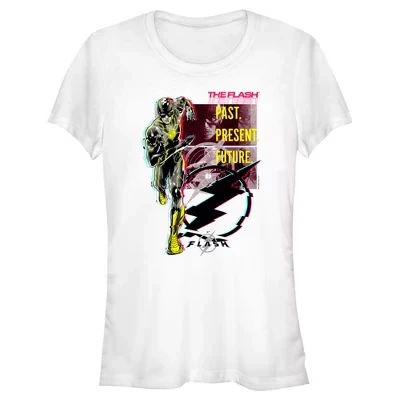 Женская футболка Juniors Womens The Flash Barry Allen Glitch белого цвета